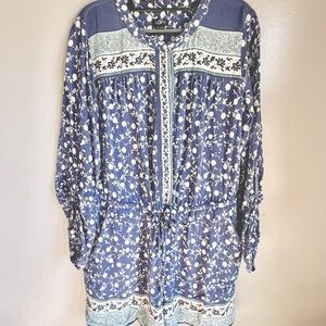 LOFT Navy and White Floral Romper